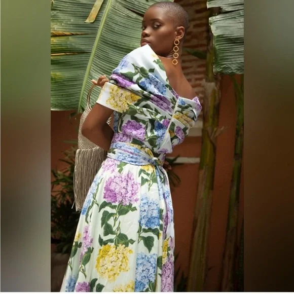 New Mar a Mar Ensencia Floral Hydrangea Satin Dress size Medium - Picture 4 of 15